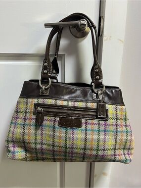 Coach Penelope Tattersall Plaid Wool Bag